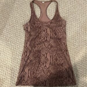 Lululemon purple/maroon animal print racer back tank